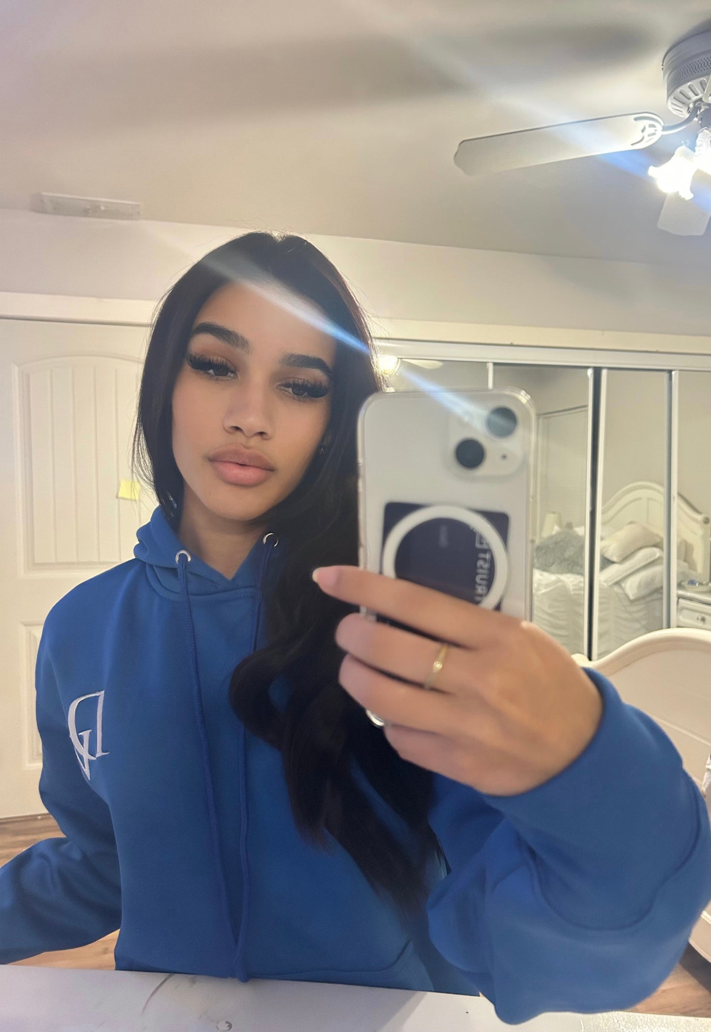 Blue "Overcome Your Fears With Great Confidence" D.Valore Hoodie